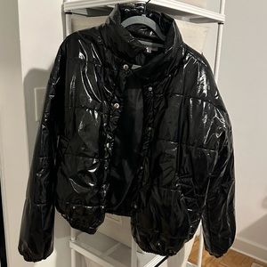 Black metallic puffer